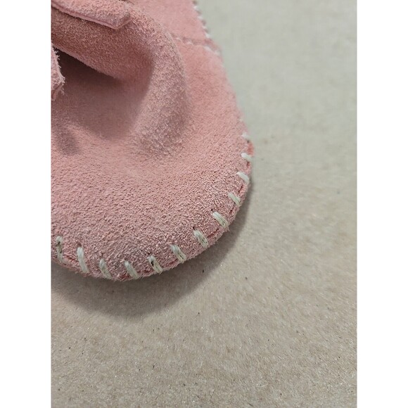 Suede Pink Moccasin Fringe Ankle Boots, Toddler Girl's First Walking Booties 4 - Picture 3 of 9